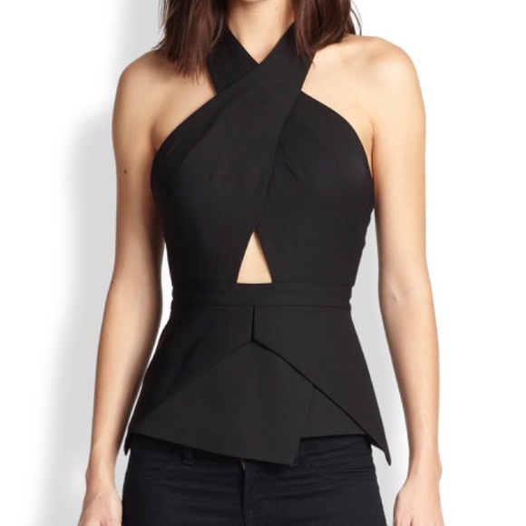 BCBGMaxAzria Tops - BGBGMAXAZRIA REMMIE OPEN BACK PEPLUM